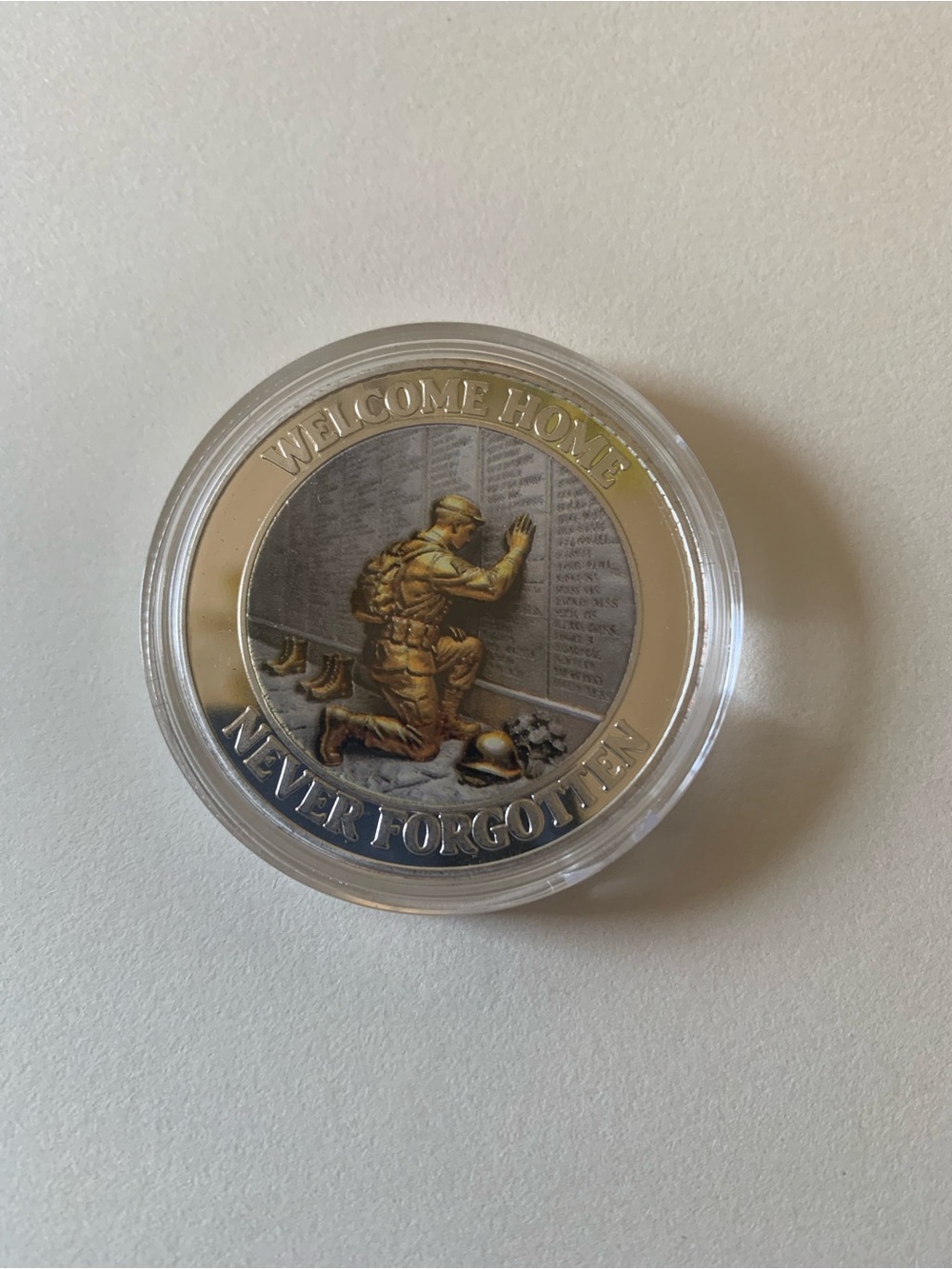 Memorial Welcome Home Soldier Coin - Gold and Silver